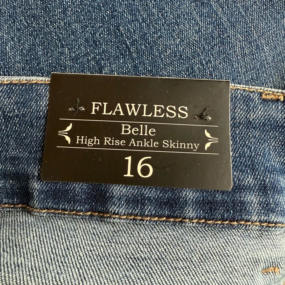 Nanette Lepore Flawless Belle High Rise Ankle Distressed Dark Blue Ankle Jeans - Picture 14 of 15